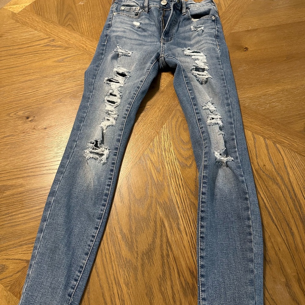 Aeropostale torn and stressed high rise leggings - Picture 1 of 4
